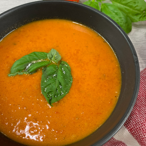 Hot or Cold Fresh Tomato Soup with Basil - The Vegan Atlas