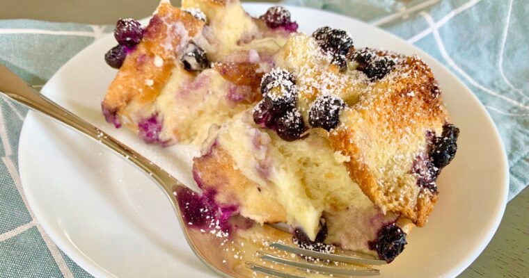 Best Breakfast Blueberry and Cream Cheese French Toast Casserole