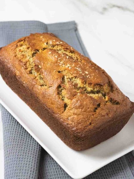 Banana Bread on a white tray