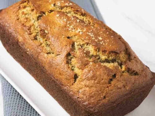 Banana Bread on a white tray