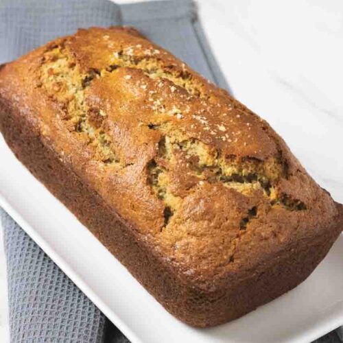 Banana Bread on a white tray