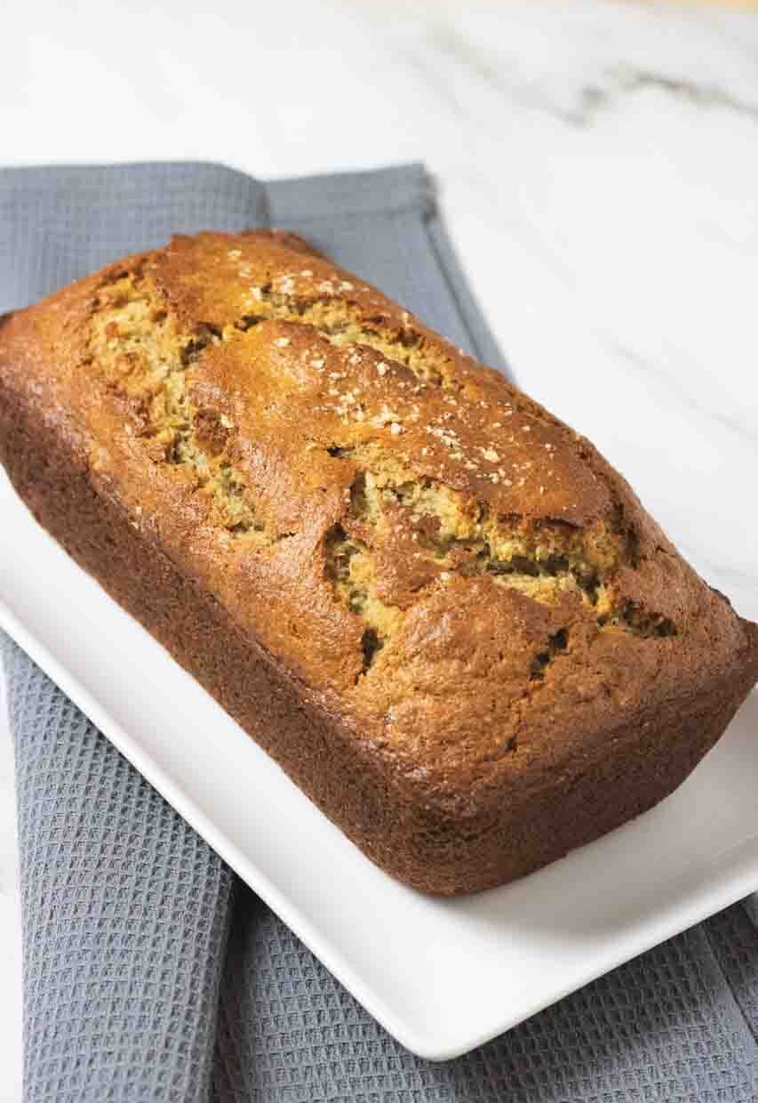 Banana Bread on a white tray