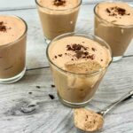 Baileys Irish Cream Chocolate Mousse in small glasses with chocolate pieces on top