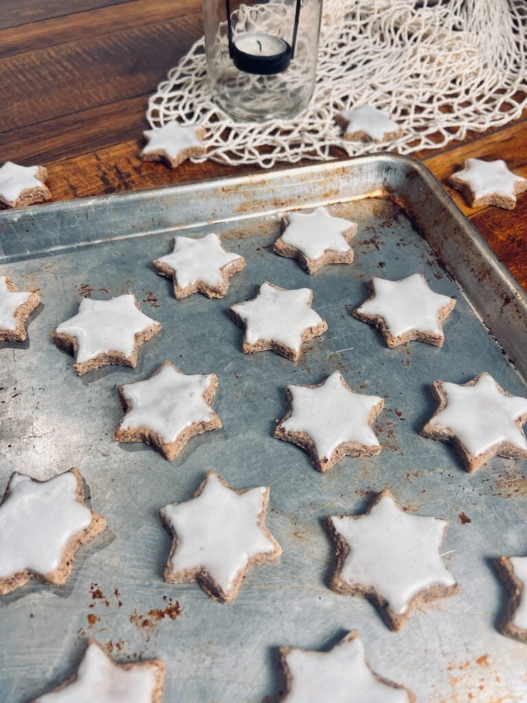 Sheet full of Cinnamon Stars or Zimtsterne