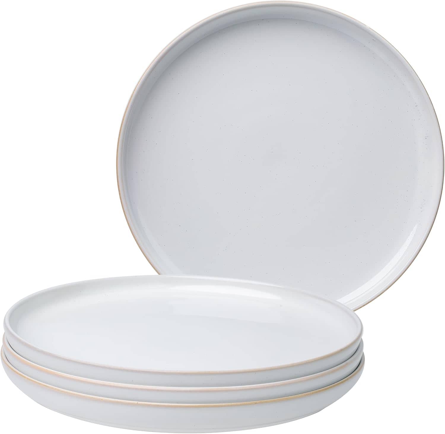 White 10.8 inch dinner plates with rim