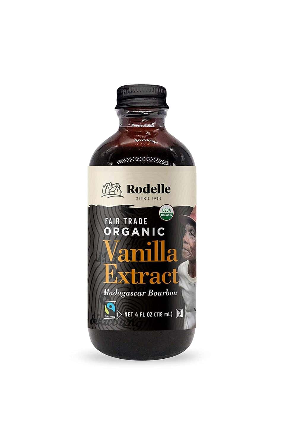 a bottle of Rodelle Organic Vanilla Extract