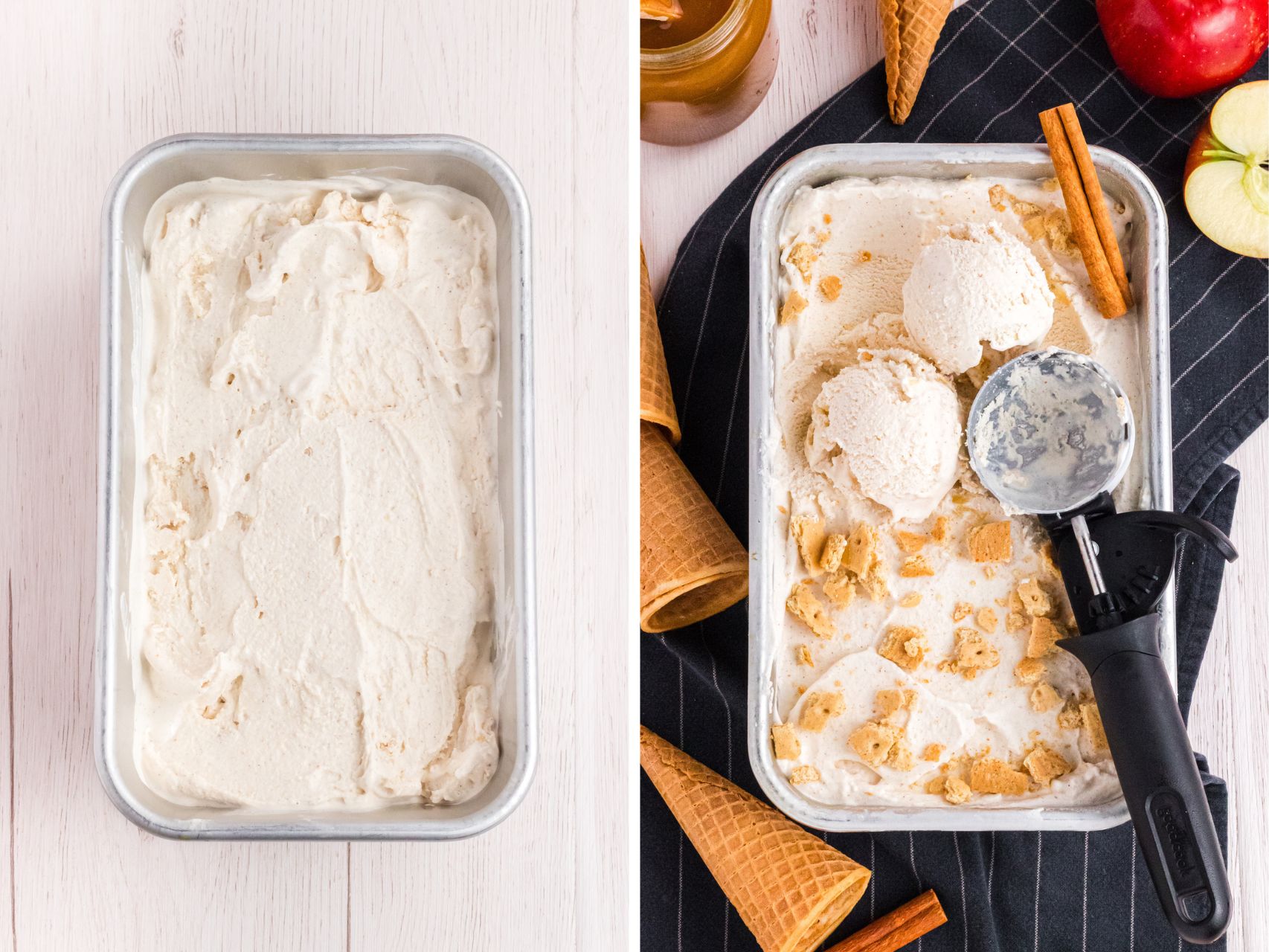 frozen apple pie ice cream and ready to be served