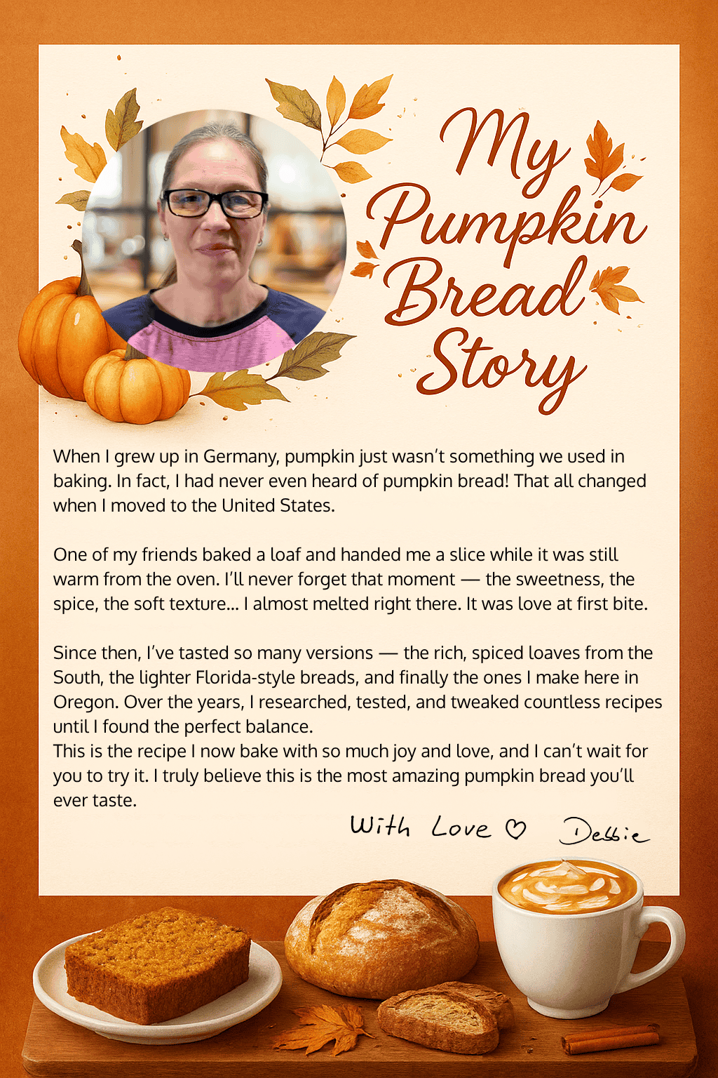 My Pumpkin Bread Story telling how i got to taste my first pumpkin bread.