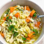 Bowl of Homemade Chicken Noodle Soup