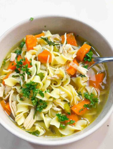 Bowl of Homemade Chicken Noodle Soup