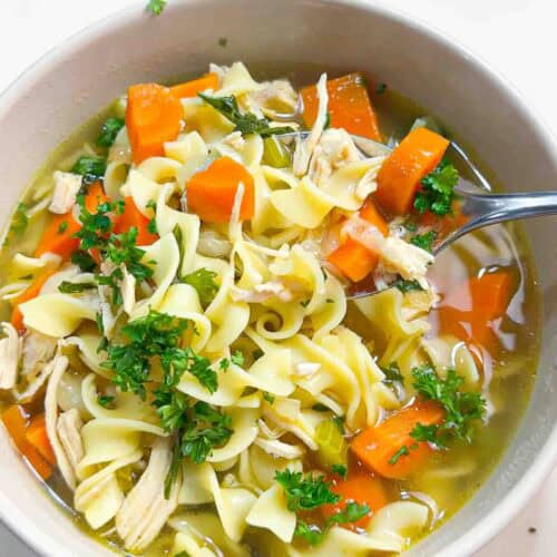 Bowl of Homemade Chicken Noodle Soup
