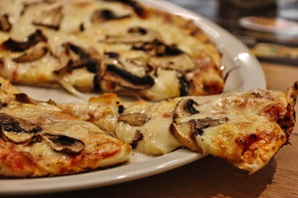 slice of mushroom pizza