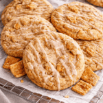 Cinnamon Toast Crunch cookies topped with cinnamon glaze