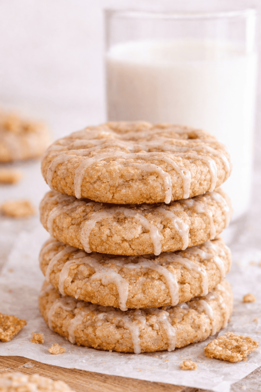stacked Cinnamon Toast Crunch cookies