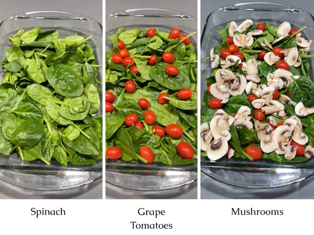 3 step collage for Boursin pasta casserole