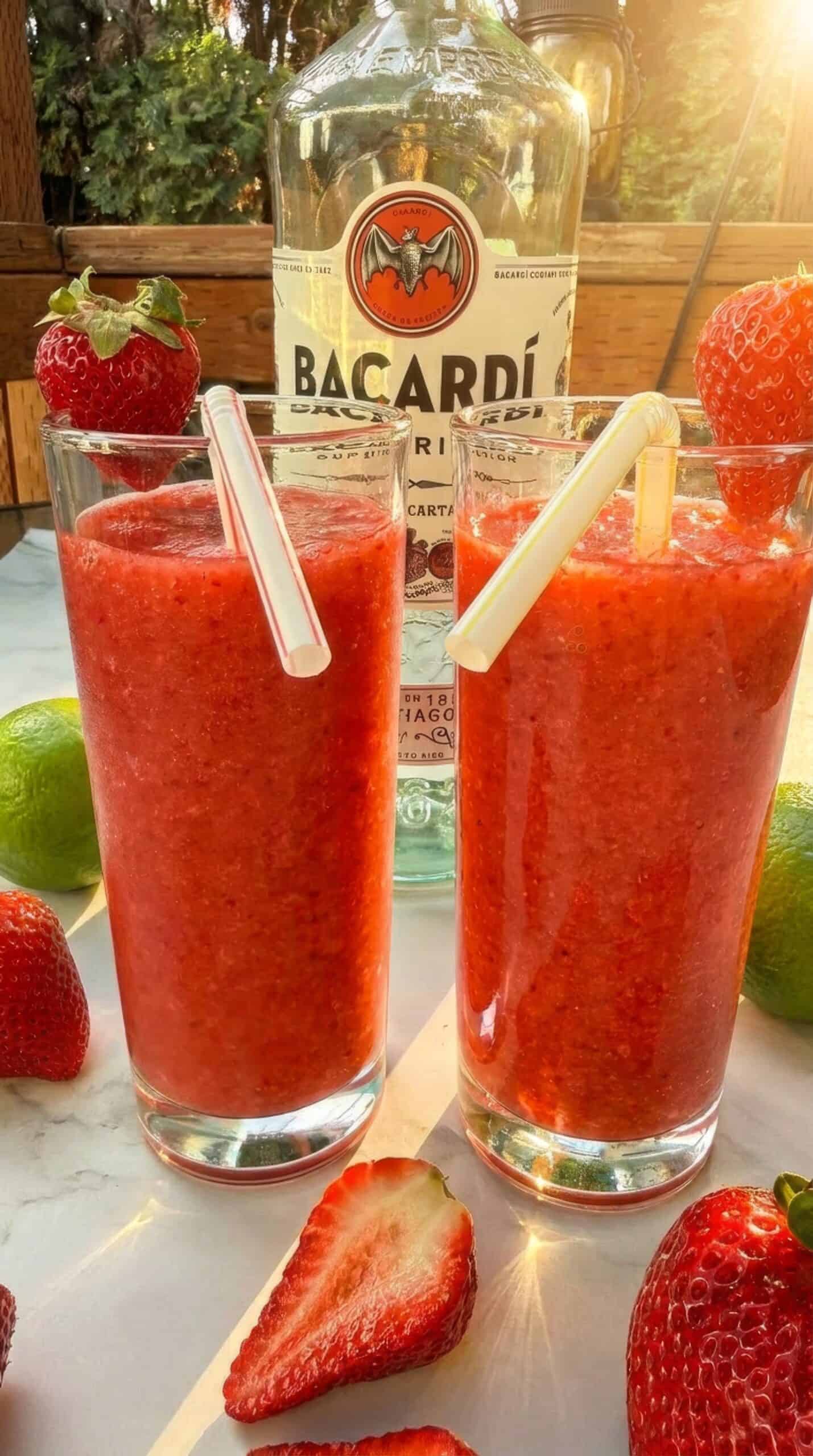 Easy Frozen Strawberry Daiquiri Recipe · Authentic German Recipes | Debbie's Kitchen Corner