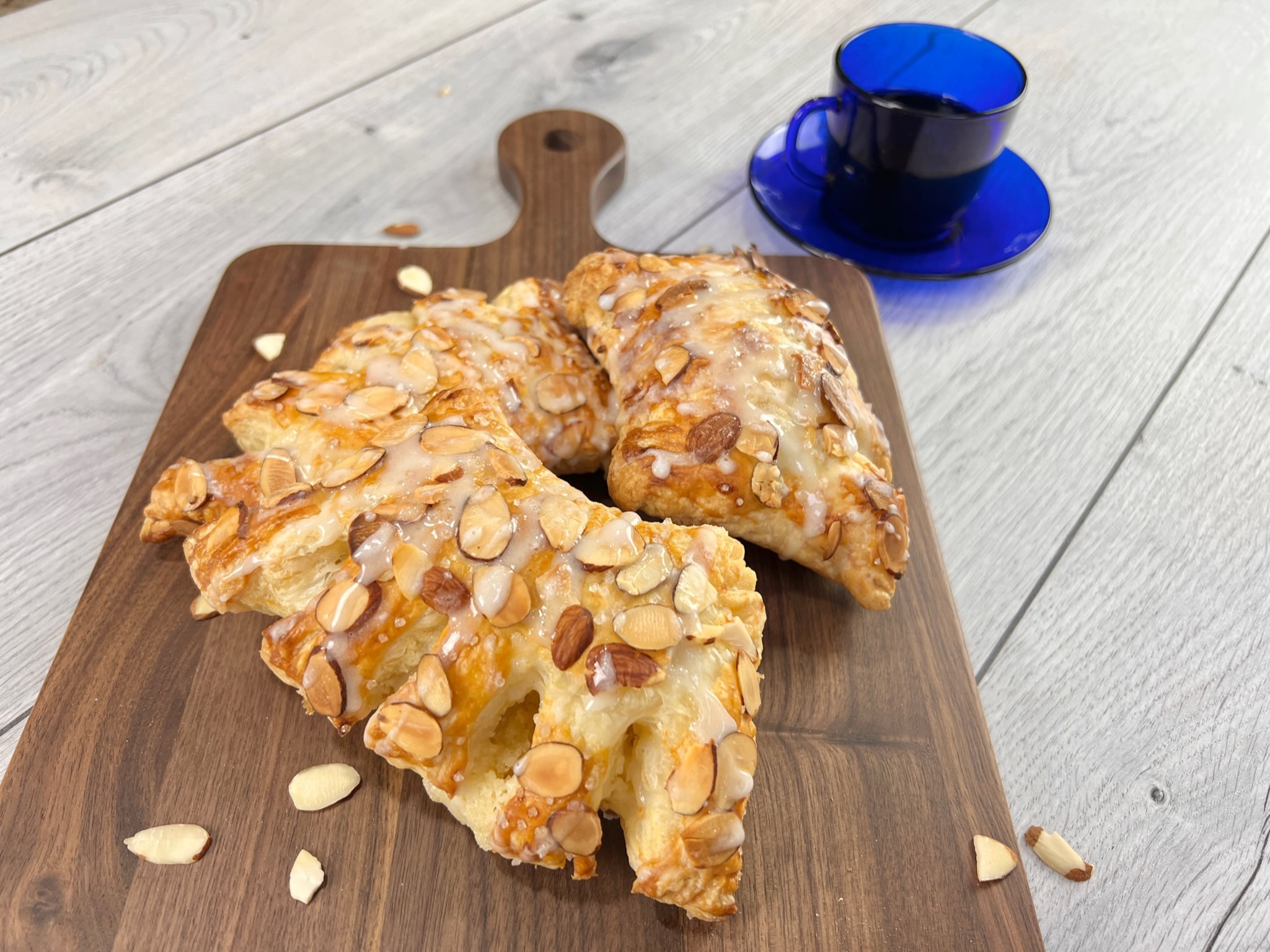 Fresh Bear Claws with a cup of coffee