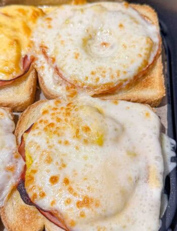 Toast Hawaii baked in Air Fryer