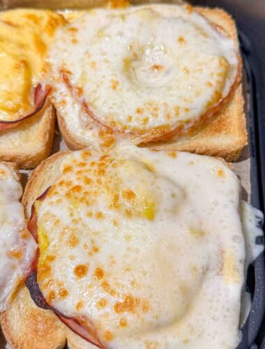 Toast Hawaii baked in Air Fryer