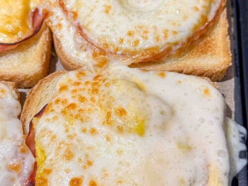 Toast Hawaii baked in Air Fryer