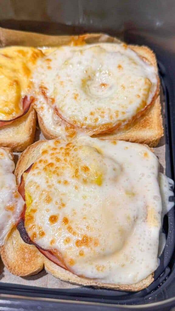 Toast Hawaii baked in Air Fryer