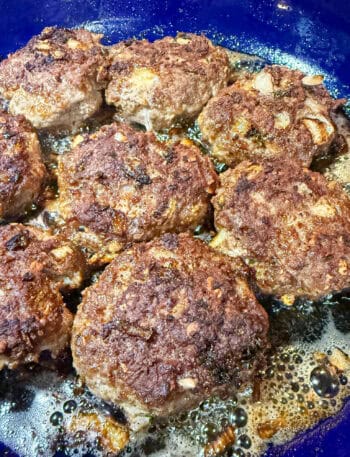 German Frikadellen hot off the stove