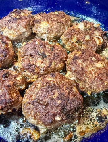 German Frikadellen hot off the stove