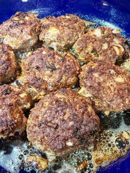 German Frikadellen hot off the stove