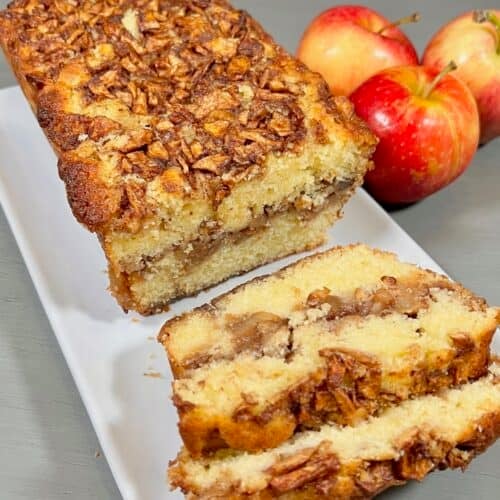 Apple Fritter Bread cut in slices