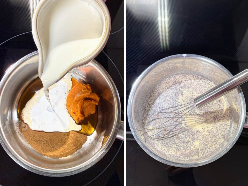 mixing ingredients for pumpkin spice creamer